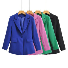 Runway Pocketed Blazer - Kelly Green Ins Street
