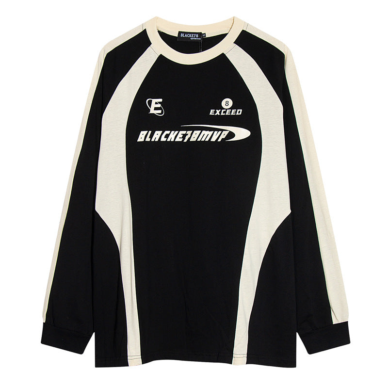 Sweatshirt mit Buchstabenmuster und Kontrastfarbe