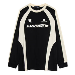 Sweatshirt mit Buchstabenmuster und Kontrastfarbe