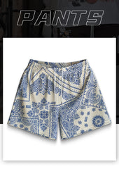 Shorts mit Paperbag-Taille und Allover-Print