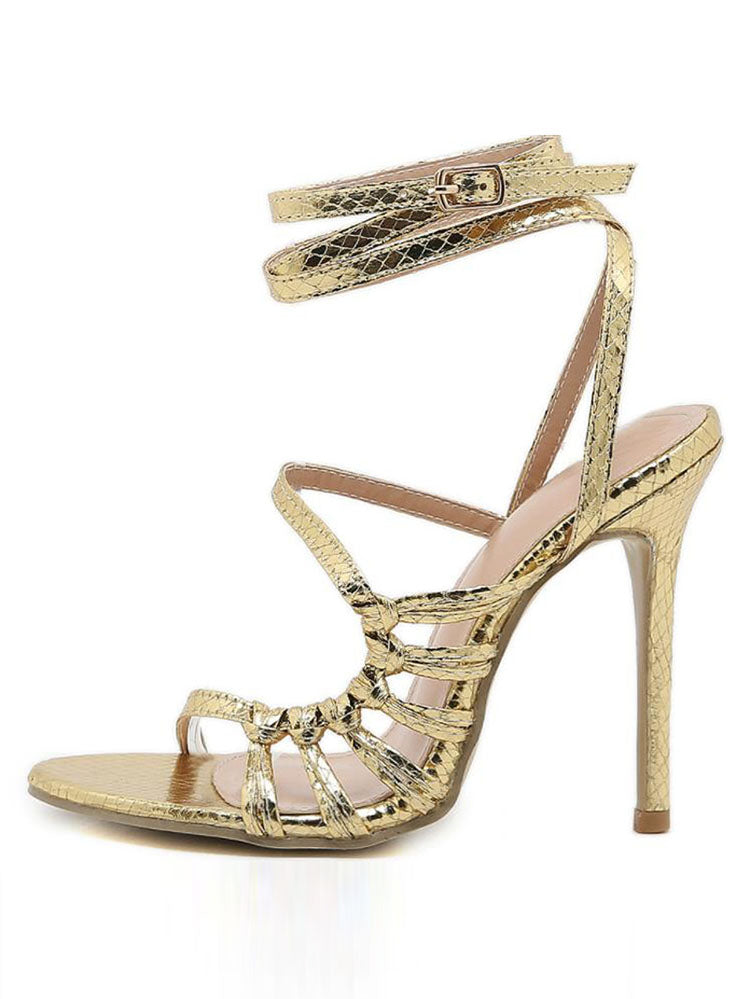 Riemchensandalen mit Stilettoabsatz