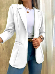 Traje de chaqueta de un botón con solapa de pico para mujer