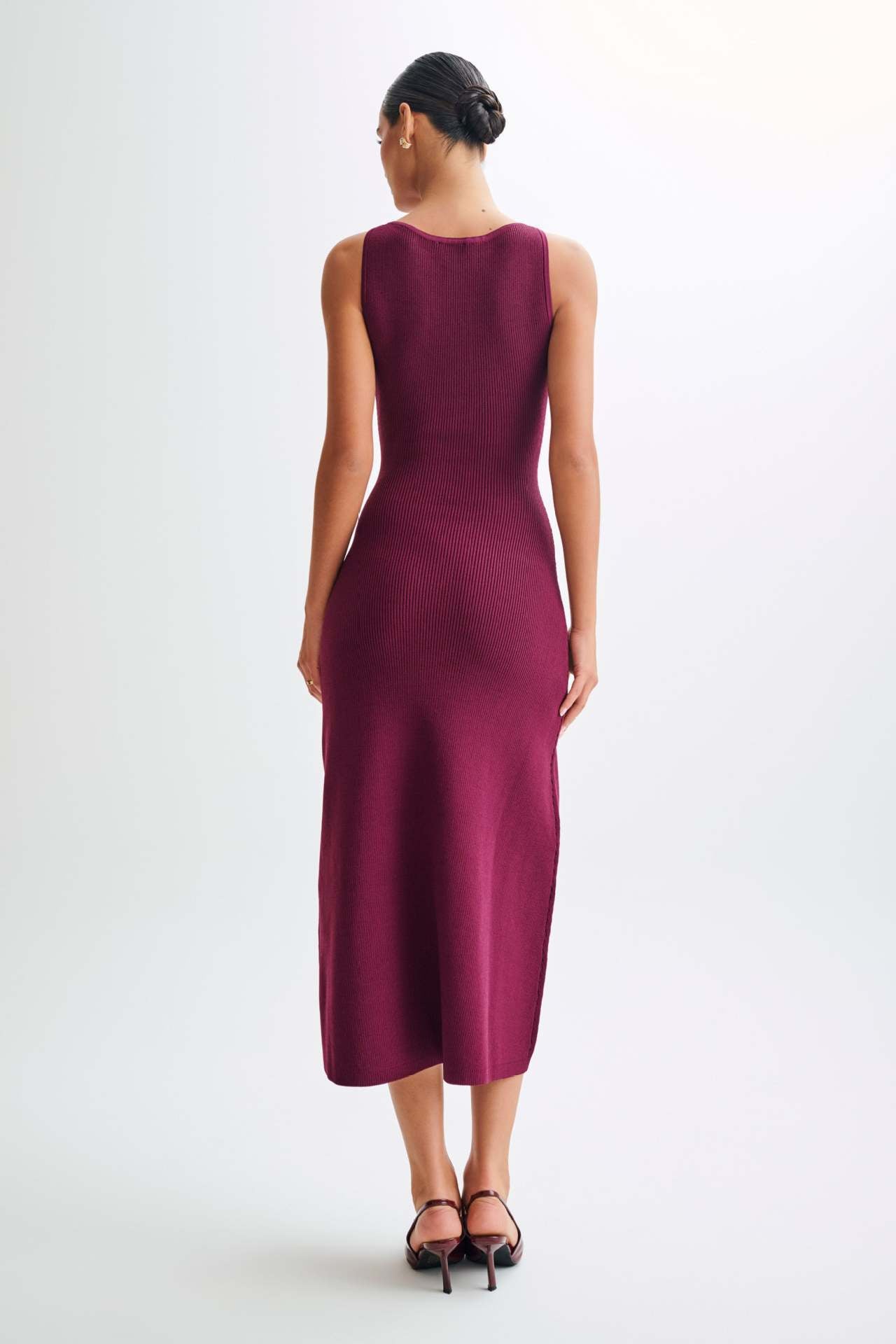 Elaine – Geripptes Midikleid mit Knopfleiste und Bindeband