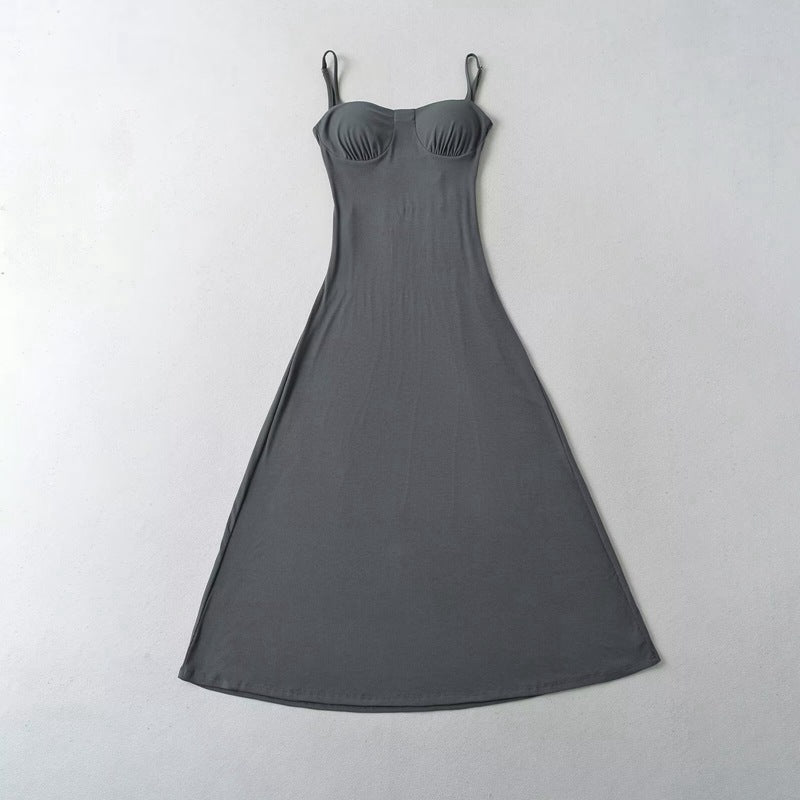 Anabella – Schwarzes Maxikleid mit Schnürung - Grau
