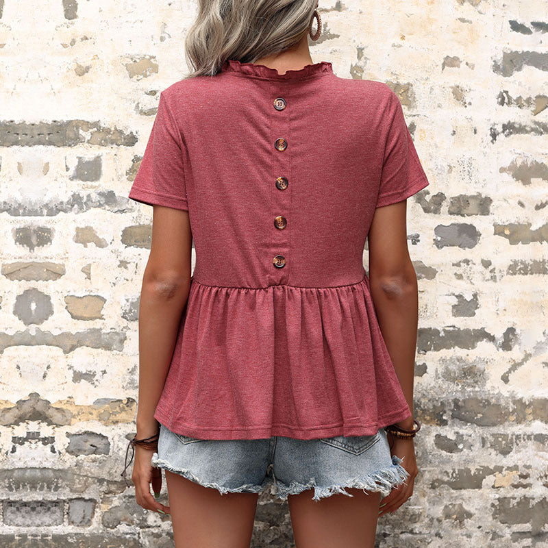 Top peplum de algodón Candid - Óxido 