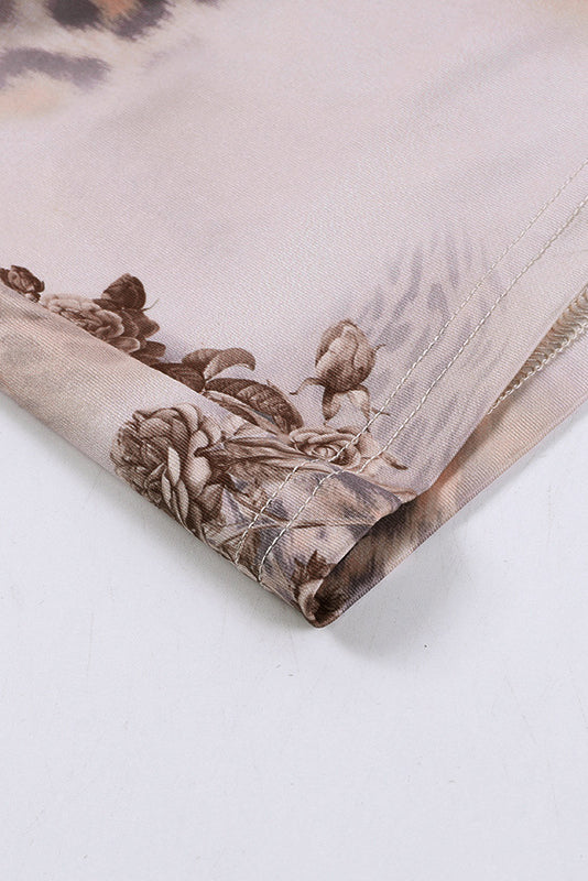 Ärmelloses Maxikleid mit Print und Spitze im Sweetheart-Stil - Blumen