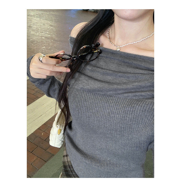 Flute Off-Shoulder Stricktop - Latte