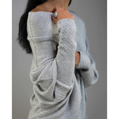 All That Ribbed Cashmere Blend Sweater - Heather Grey - FINAL SALE