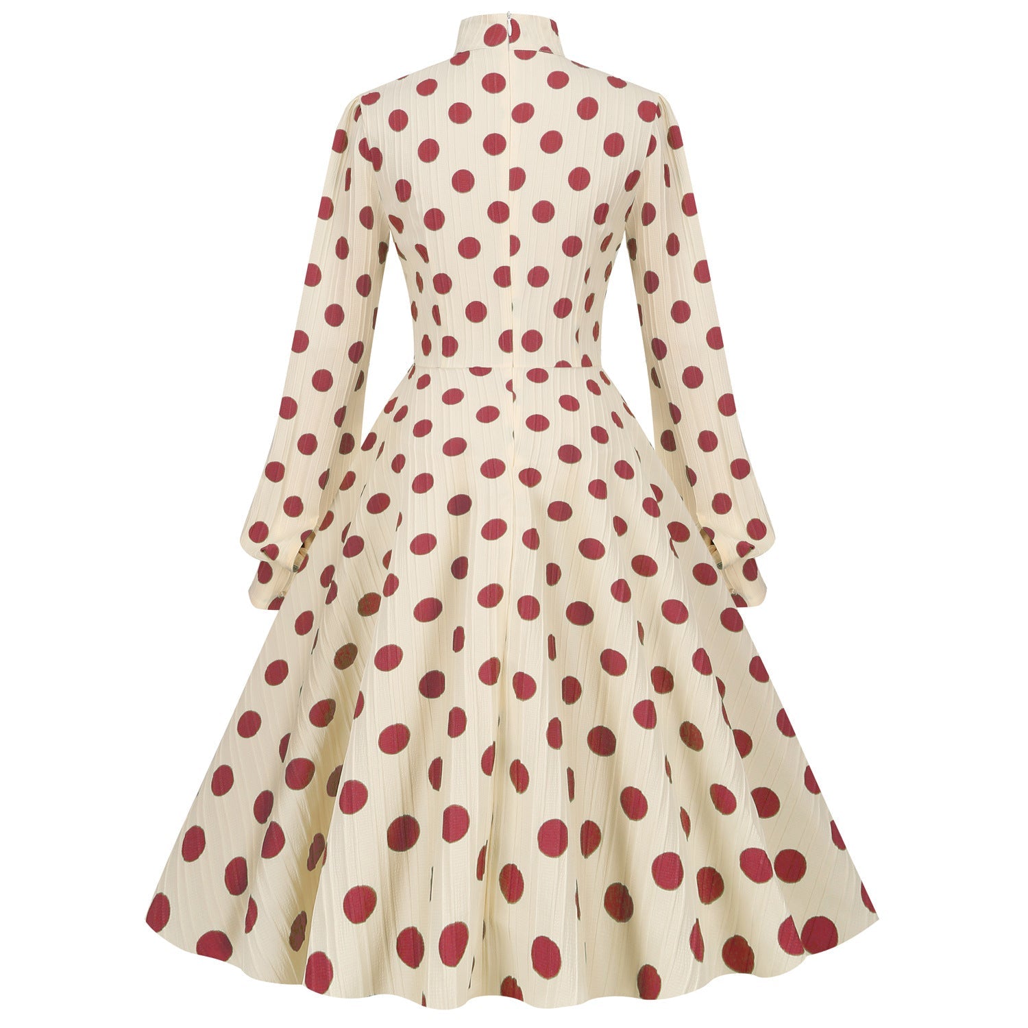 Vestido de manga larga con lunares