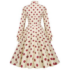Vestido de manga larga con lunares