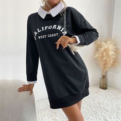 Loose sweatshirt with removable collar