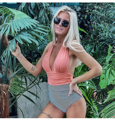 Badeanzug mit hoher Taille, S–2XL