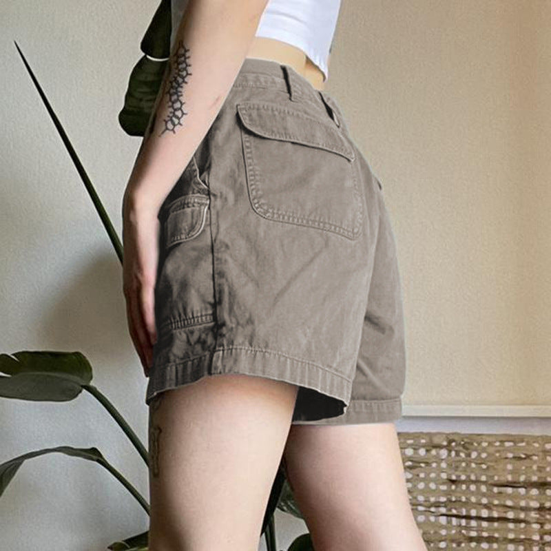 Gerade geschnittene Cargo-Shorts aus Denim