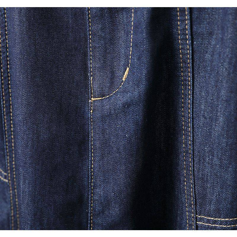 Dunkelblauer Jeansrock mit elastischem Bund und Knopf