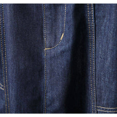 Dunkelblauer Jeansrock mit elastischem Bund und Knopf