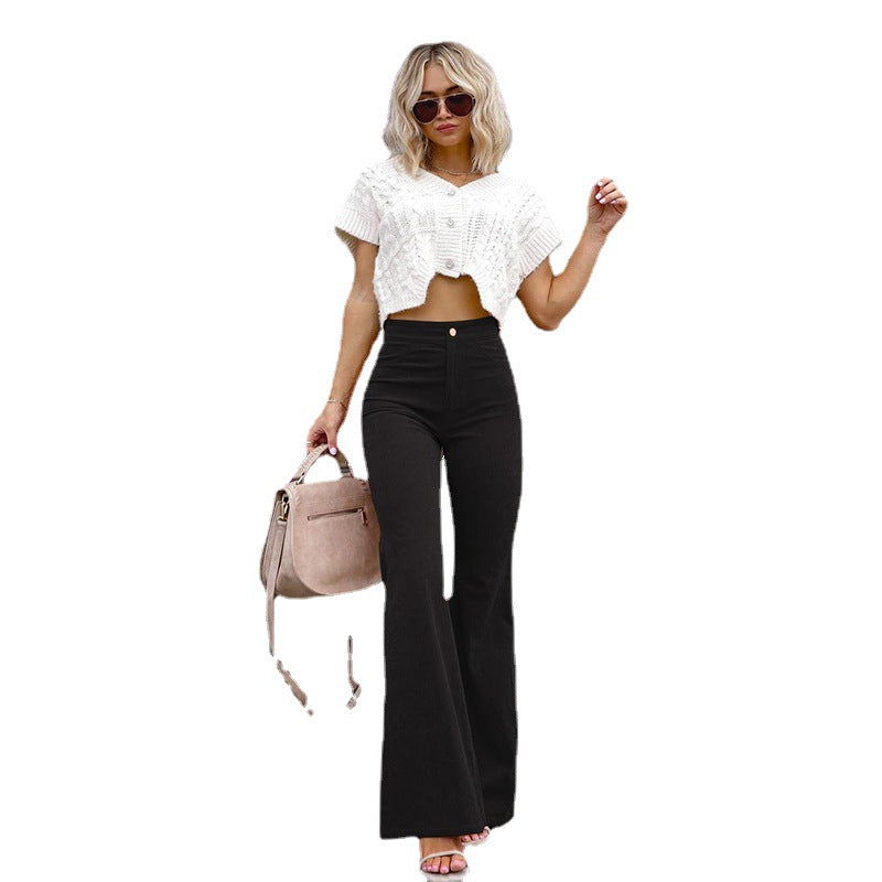 Zenana Clementine – Bootcut-Jeans in voller Größe mit hohem Bund in dunklem Olivgrün