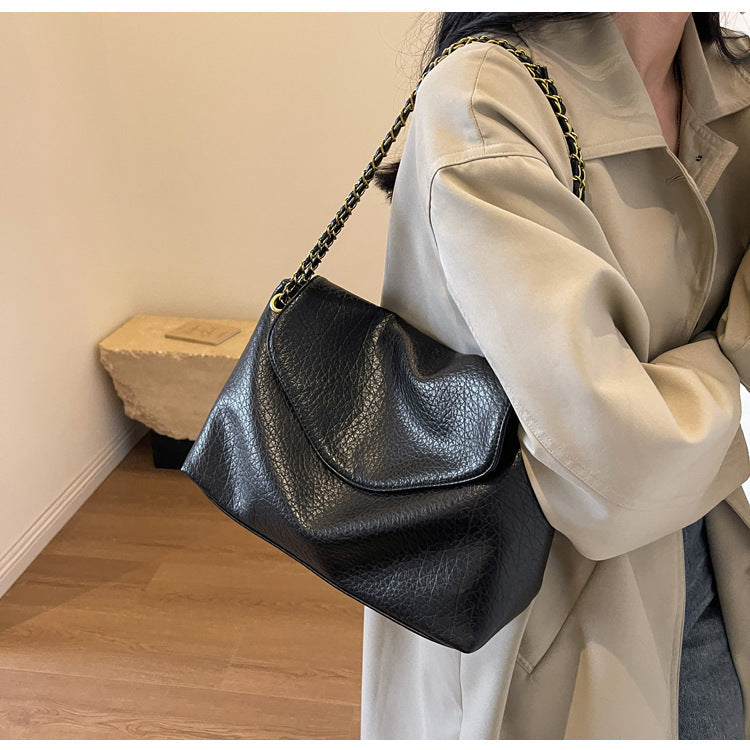 Bolso bandolera Stella con cremallera y sobre - Negro