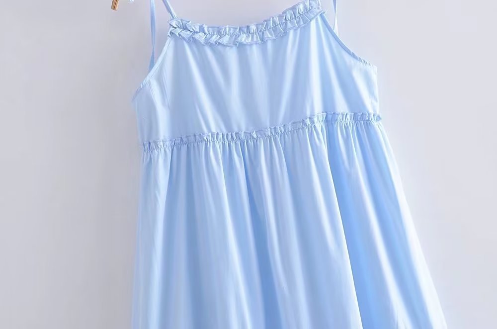 Tru Tiered Rüschen-Maxikleid - Puderblau