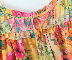 Lake Como – Kleid mit Blumen- und Cut-Out