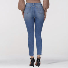 Vibin Vintage 90er Slacker Straight Leg Jeans - Hellblaue Waschung