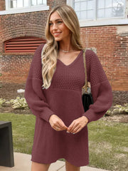 Tammy Off The Shoulder Ribbed Knit Sweater Dress - Cinnamon - FINAL SALE