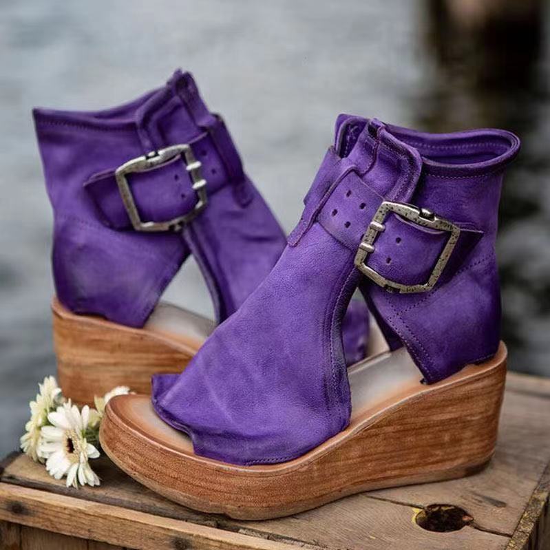 Vintage Fischmaul-Sandalen