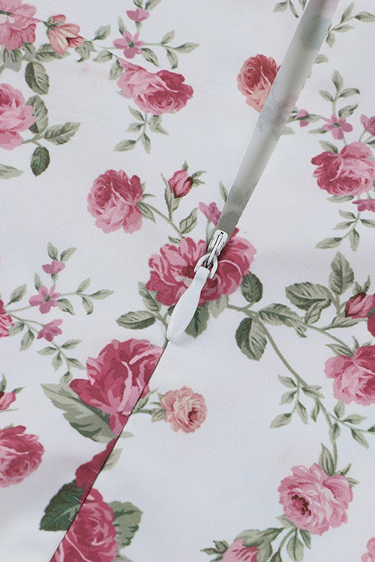 Minivestido floral sin tirantes