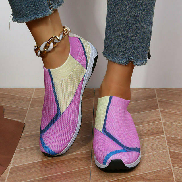 Mesh-Sneaker in Kontrastfarbe