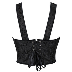Einfarbiges, ärmelloses Tanktop mit Ösen und Schnürung aus Spitze