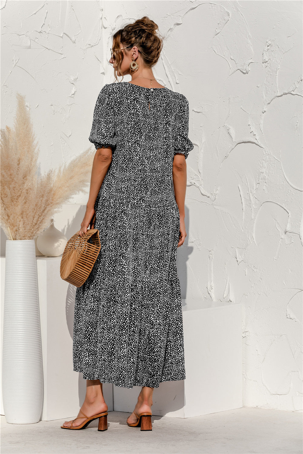 Yusha – Drapiertes Maxikleid mit Blumenmuster