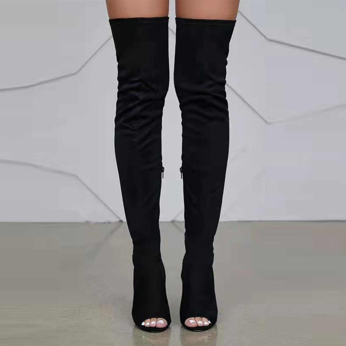 Botas peep toe de alta moda