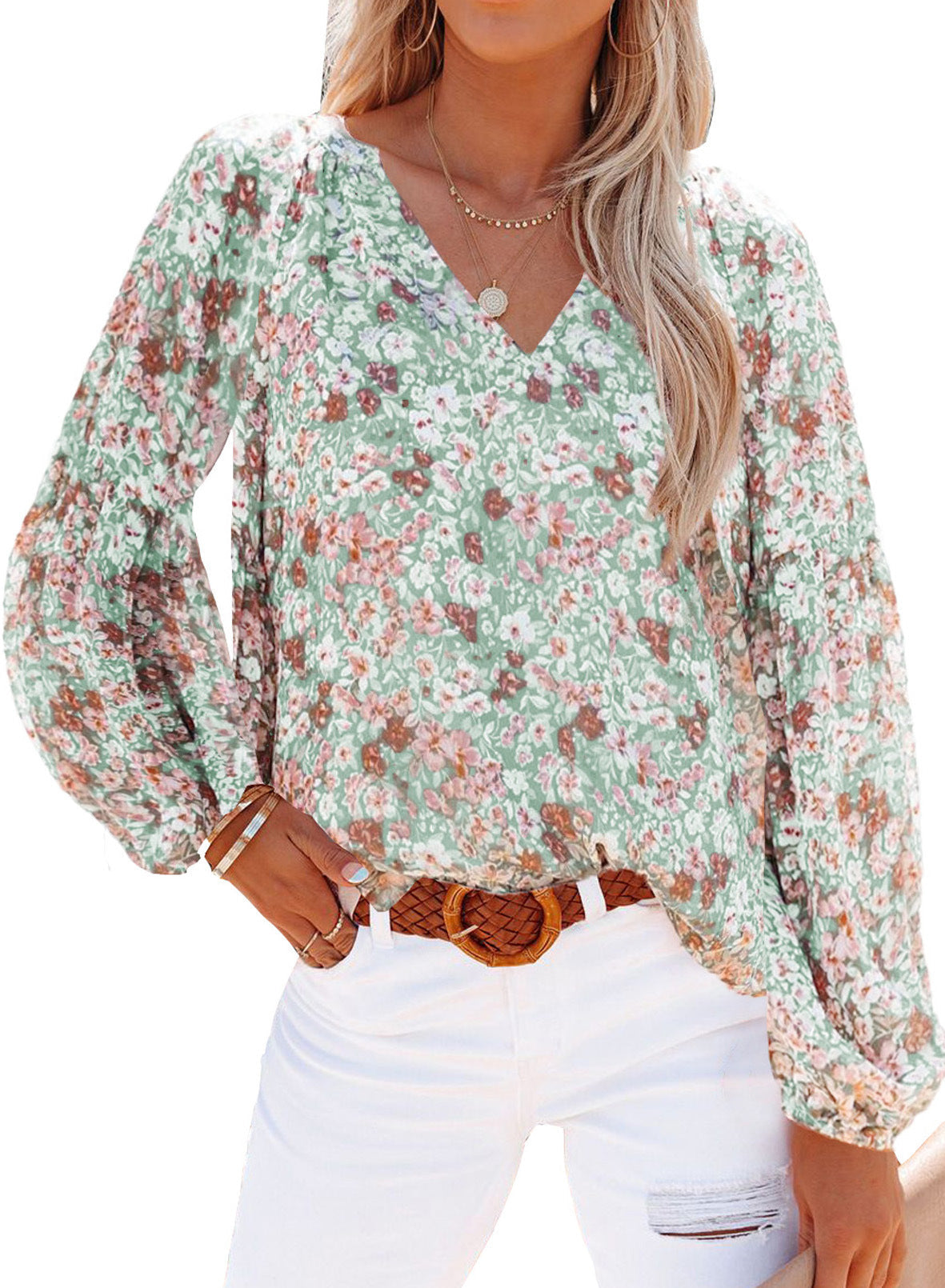 Blusa con volantes y estampado "Symbolize Love"