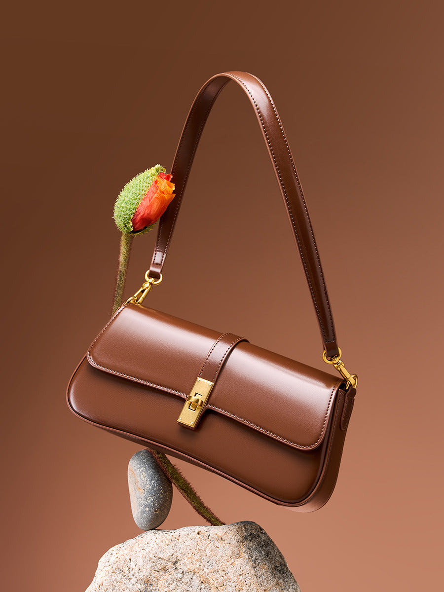 Vintage Design Pflanzlich gegerbte Tasche Schulter Umhängetasche