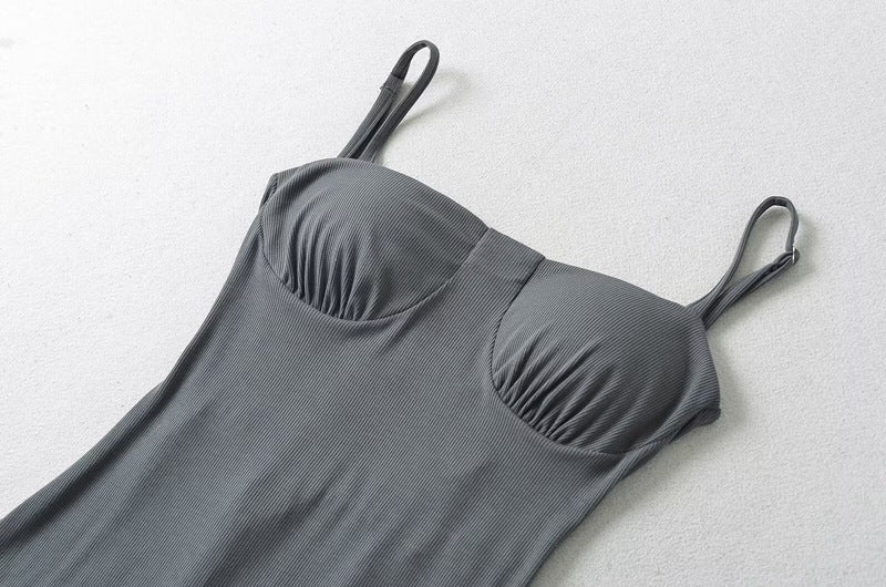 Anabella – Schwarzes Maxikleid mit Schnürung - Grau