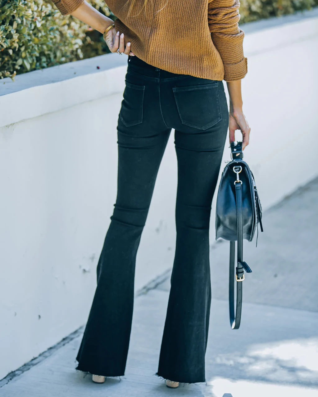 Premier High Rise Distressed Flare Denim Ins Street