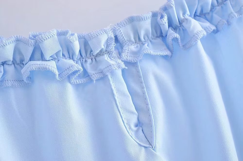 Tru Tiered Rüschen-Maxikleid - Puderblau