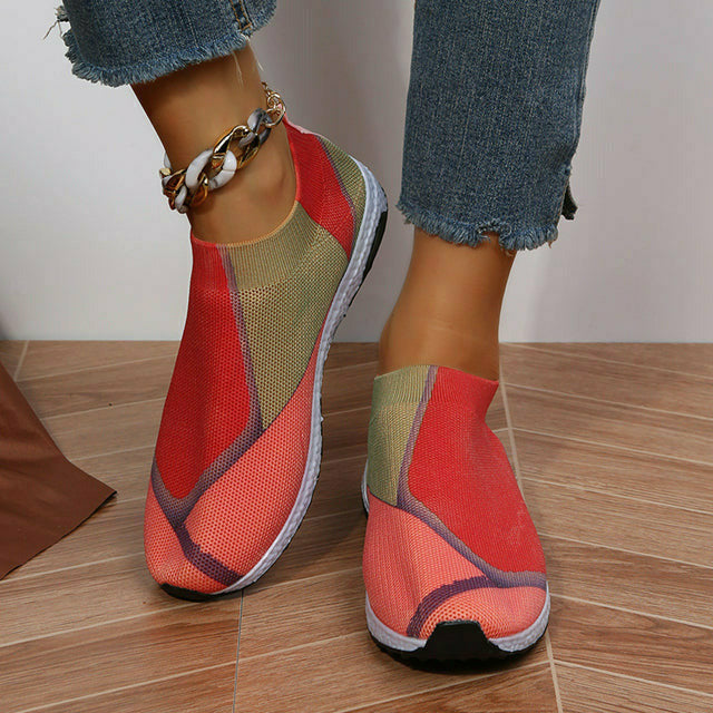 Mesh-Sneaker in Kontrastfarbe