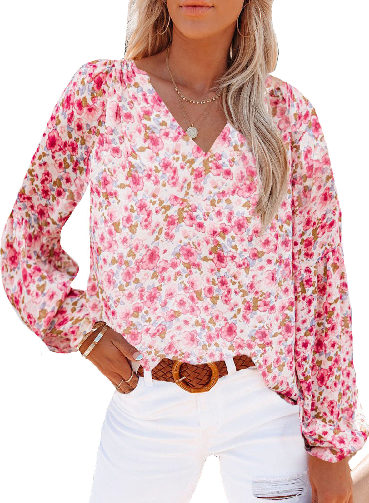 Blusa con volantes y estampado "Symbolize Love"