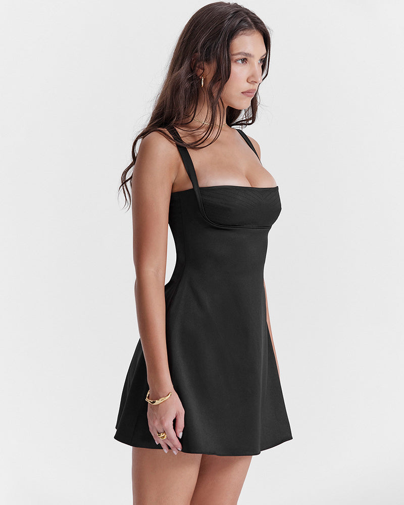 Minivestido de cuarzo rosa - Negro