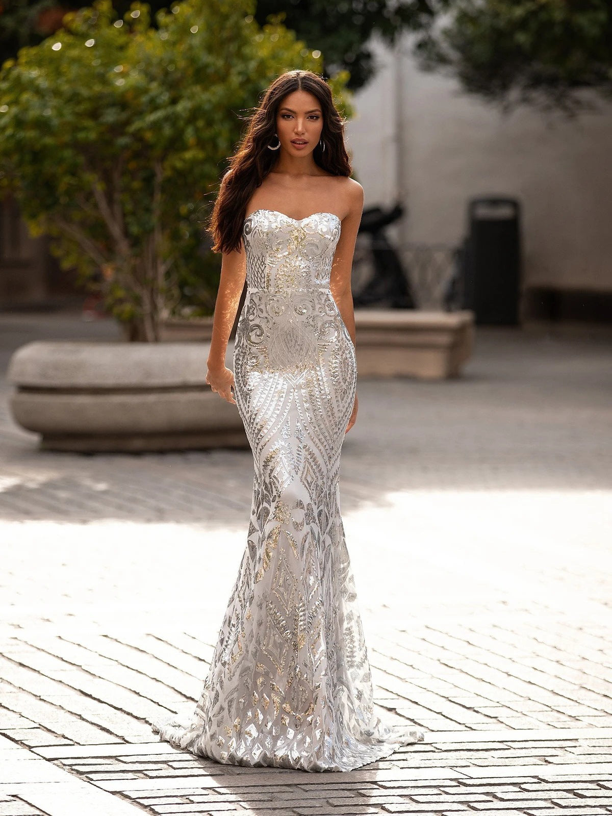 slim bodice evening dress