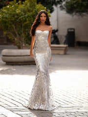 slim bodice evening dress