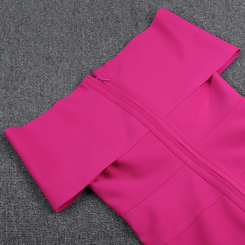 Off Shoulder Short Sleeve Elegant Bandage Dress