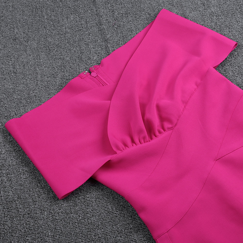 Off Shoulder Short Sleeve Elegant Bandage Dress