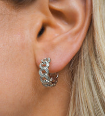 Aros de plata con pavé Josie