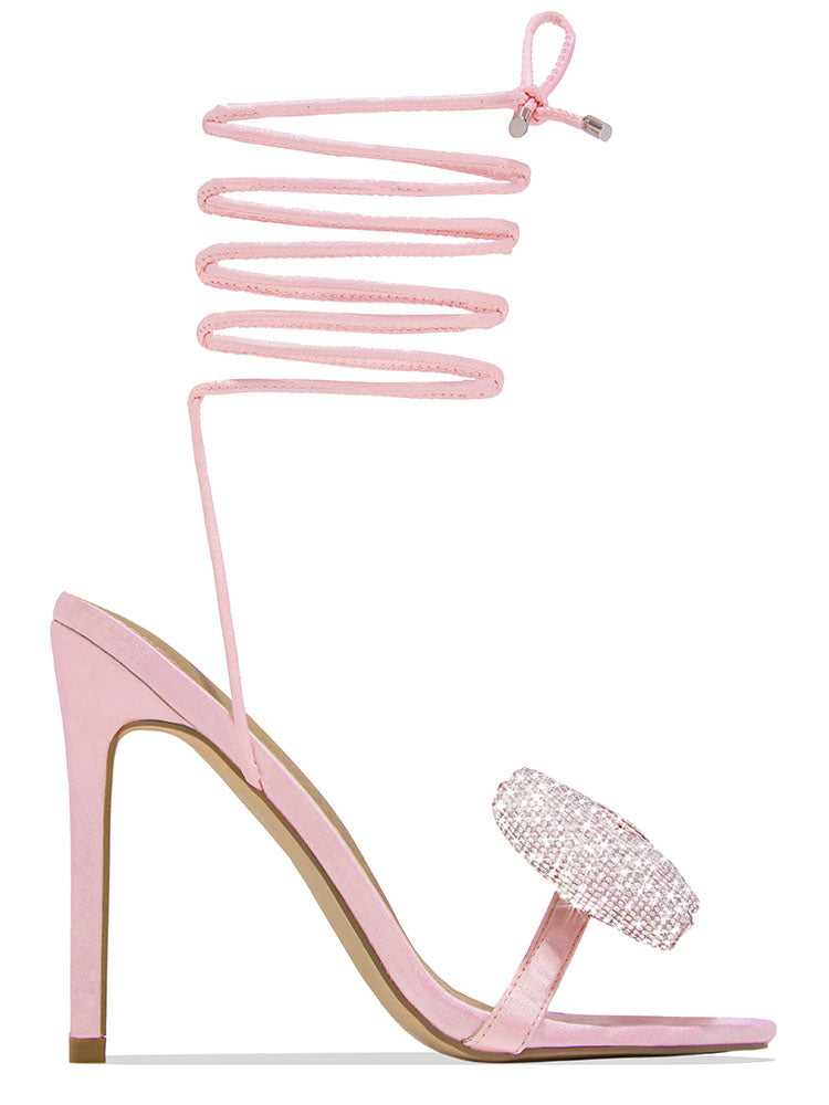 High Heels mit Schleife und Strasssteinen