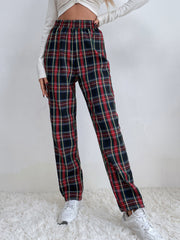 Plaid Tapered Sweatpants Sai Feel
