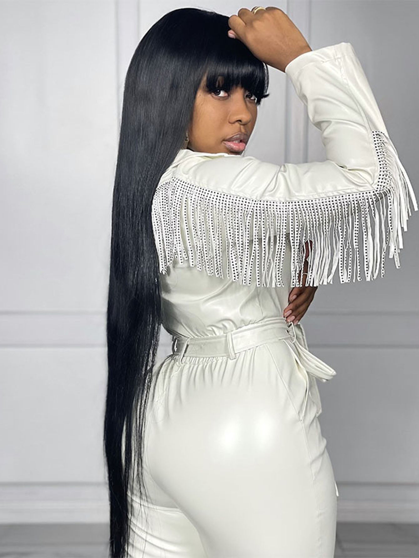 Plus Size PU Leather Jumpsuit Sai Feel