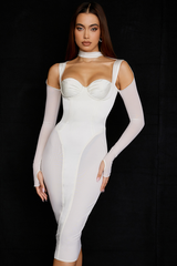 Vestido midi con corsé