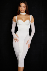 Vestido midi con corsé