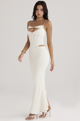 Paloma Elfenbeinfarbenes Korsett-Maxikleid